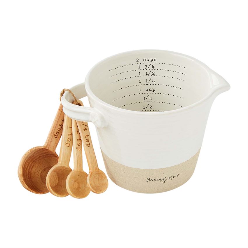 Stoneware Measuring Cup & Spoon Set - Windflower Market