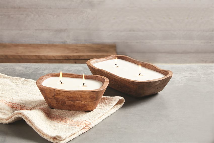 Small Wood Dough Bowl Candle - Windflower Market