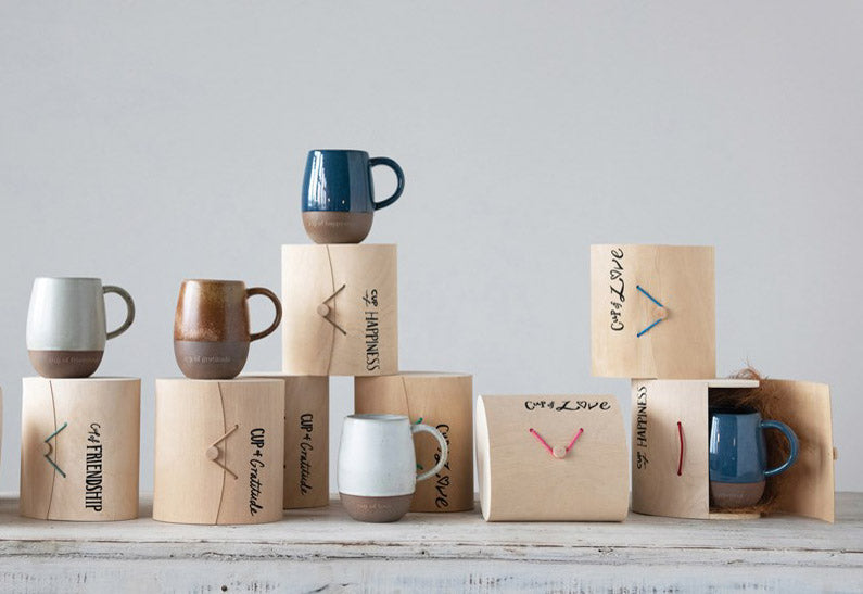 Stoneware Mug w/ Wood Gift Box & Saying - Windflower Market