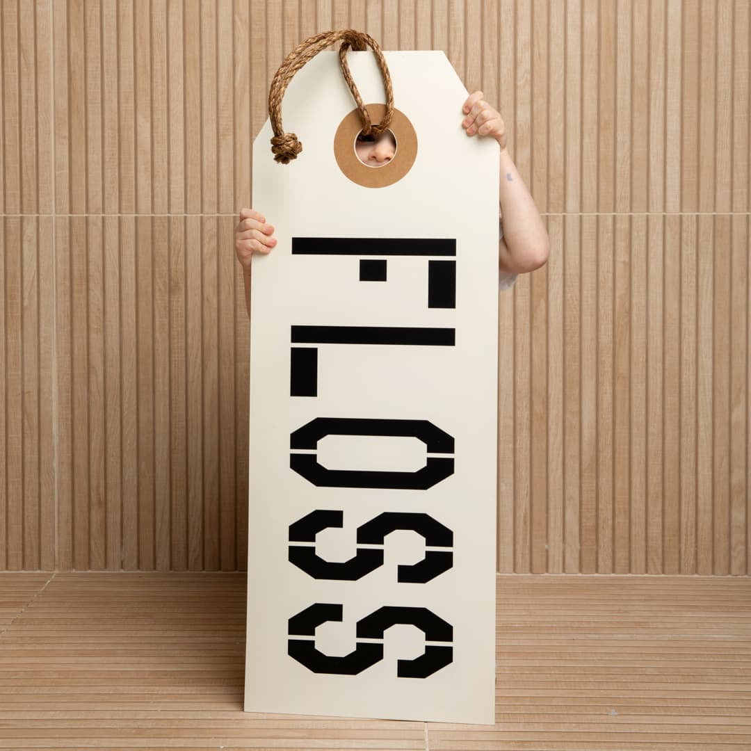 Floss Sign Large Floss Hang Tag Bathroom Sign with Rope Hanger – Windflower Market