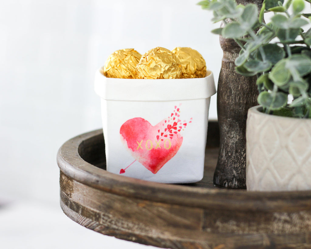 Watercolor Heart with Arrow Tiered Tray Happy Pot™ - Windflower Market