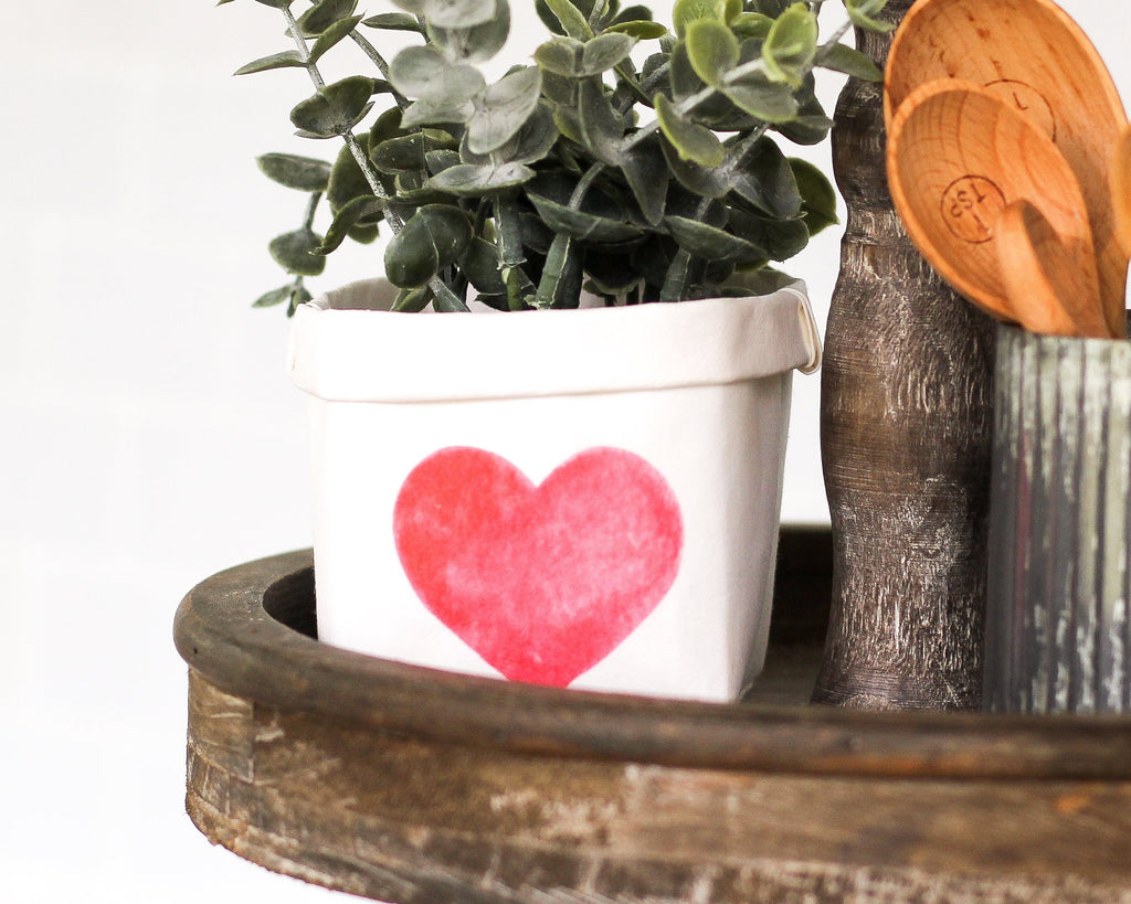 Red Watercolor Heart Tiered Tray Happy Pot™ - Windflower Market