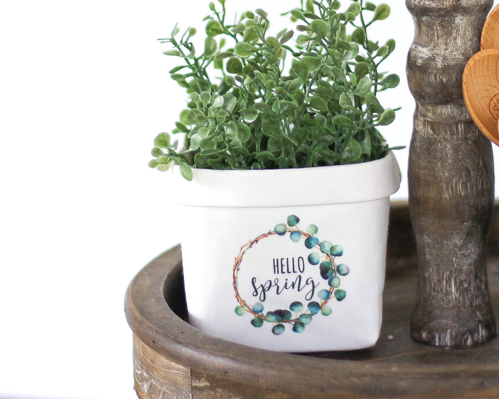 Hello Spring Tiered Tray Happy Pot™ - Windflower Market
