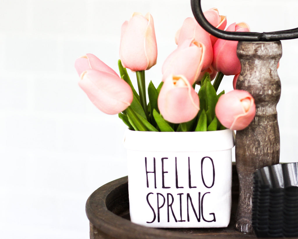 Hello Spring Tiered Tray Decor Happy Pot™ - Windflower Market
