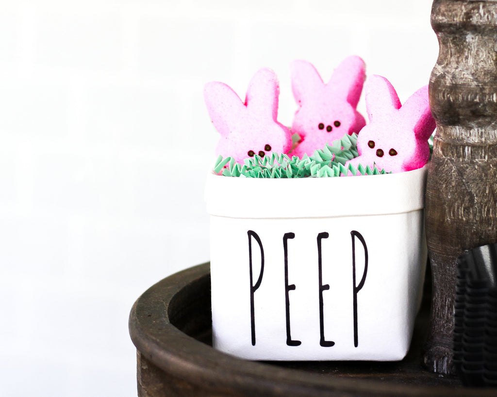 Peep Happy Easter Tiered Tray Decor Happy Pot for Spring - Rustic Farmhouse Mini Plant or Flower Vase - Windflower Market