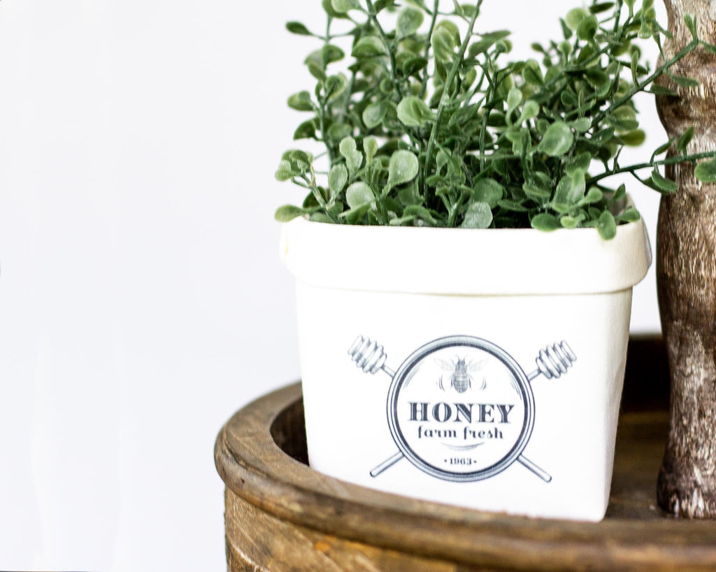 Honey Bee Themed Tiered Tray Decor Happy Pot™ - Windflower Market